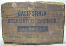 Load image into Gallery viewer, BATTLESHIP RAISINS Antique Wooden Crate Box fabulous design Hooven Merch Co NY
