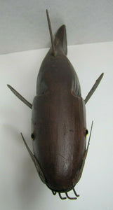 Folk Art  Catfish Fishing Decoy RAF Robert Allen Francis Adirondacks NY 1950s