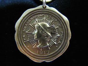 1917 MEADOWBROOK CLUB of PHILA Sports Medallion CLERK OF COURSE Robbins Co