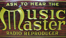 Load image into Gallery viewer, MUSIC MASTER RADIO REPRODUCER Original Old Ad Sign Whitehead Hoag Newark NJ
