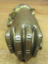 Load image into Gallery viewer, Antique Hand Ball Door Knocker Striker Ornate Architectural Hardware Element
