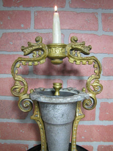Antique Double Dragons Serpents Monsters Cast Iron Ashtray Old Colony Iron Works