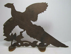 PHEASANT Antique Bronze Doorstop Decorative Art Statue COLRO USA Ornate Detail