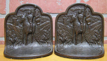 Load image into Gallery viewer, Antique MEDIEVAL CRUSADER KNIGHT CASTLE Cast Iron Bronze Decorative Art Bookends
