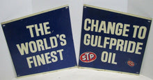 Load image into Gallery viewer, Orig 1960s GULFPRIDE Oil The World&#39;s Finest Sign GULF Gas Station Repair Shop
