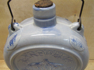Bardell's Root Beer Stoneware Pottery Jug Canteen Handle Decorated Mountain Deer