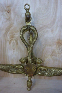 Vintage Brass Decorative Art Scale Balance Figural Dauphins Candearte Portugal