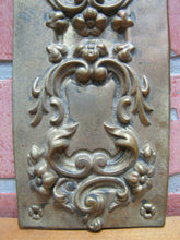 Load image into Gallery viewer, Antique Door Push Plate Ornate high relief Flowers Vines Scrollwork thin Brass

