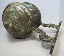 Load image into Gallery viewer, Antique Oil Lamp Wall Mount Bracket unique early bronze copper ornate detailing
