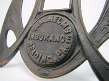 Load image into Gallery viewer, HELMS INSURANCE READING Pa Antique Advertising Frame Cast Iron 1900s toc
