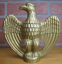 Load image into Gallery viewer, Art Deco Eagle Topper Bevel Feather Cast Metal Gold Ornate Hardware Element
