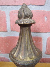 Load image into Gallery viewer, Antique Brass Flame Finial Ornate Original Old Architectural Hardware Element
