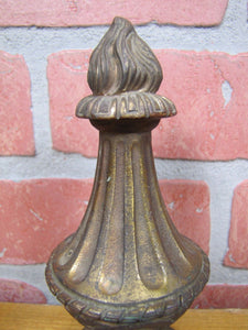 Antique Brass Flame Finial Ornate Original Old Architectural Hardware Element
