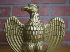 Art Deco Eagle Topper Bevel Feather Cast Metal Gold Ornate Hardware Element