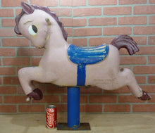 Load image into Gallery viewer, Old PONY CARNIVAL AMUSEMENT PARK RIDE Childs Fixed Roundabout Ride-On Numbered
