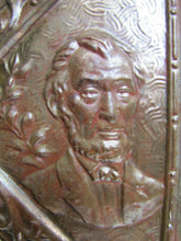 Load image into Gallery viewer, Antique Tin High Relief Statue of Libery Abe Lincoln Geo Washington Eagle Plaque
