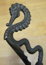 Load image into Gallery viewer, SeaHorse Serpent Antique 19c Bronze Hanger Bracket Hook Ornate Hardware Element
