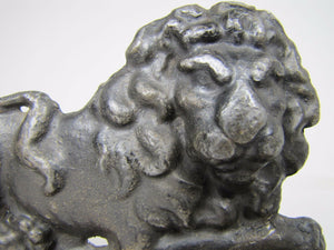 Antique Lion Decorative Art Cast Metal Wooden Base Doorstop Statue d1835