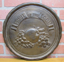 Load image into Gallery viewer, FRUIT OF THE LOOM Old Lg Embossed Brass Bronze Plaque Sign Underwear Advertising
