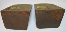 Load image into Gallery viewer, Antique Cast Iron LIONS HEAD FOUNTAIN Well Landscape Bookends Old Gold Paint
