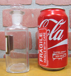 GARGLE Antique Reverse Label Behind Glass Apothecary Bottle Drug Store Pharmacy