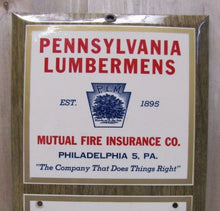 Load image into Gallery viewer, PENNSYLVANIA LUMBERMANS FIRE INS Co Old Ad Sign Calendar Permanent Reading Pa
