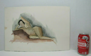 Nude Watercolor Artwork Painting Vintage Pregnant Woman Study 6 Art Paper