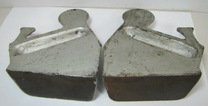 1930s GOLF Cast Iron Bookends Golf Ball Bag Tee Clubs Decorative Art Book Ends