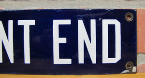 EXIT FRONT END Original Old Porcelain Ad Sign TROLLEY SUBWAY CABOOSE TRAIN RR