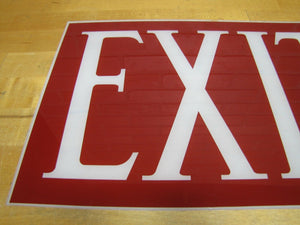 EXIT Art Deco Reverse on Glass Sign Gothic Lettering Theatre Industrial Safety