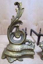 Load image into Gallery viewer, Old Andirons Brass Bronze Cast Iron Decorative Art Fire Dogs Fireplace Tools
