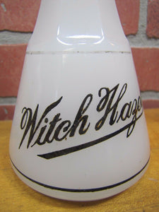 WITCH HAZEL Antique White Clambroth Glass Apothecary Bottle Drug Store Barber