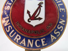 Load image into Gallery viewer, Old STATE AUTOMOBILE INSURANCE ASSN License Plate Topper Sign Indianapolis Ind
