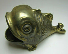 Load image into Gallery viewer, Fish Old Brass Figural Cigar Rest Ashtray Incense Burner England Decorative Arts
