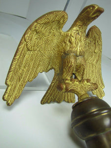 Antique Bronze EAGLE Finial Gold Gilt Decorative Architectural Hardware Element