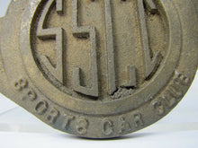 Load image into Gallery viewer, SSCC SUSQUEHANNA SPORTS CAR CLUB Old Brass Paperweight Embossed Ad Sign Plaque
