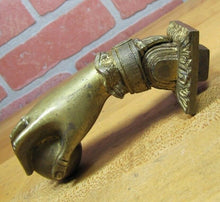 Load image into Gallery viewer, Antique Hand Ball Door Knocker Striker Ornate Architectural Hardware Element
