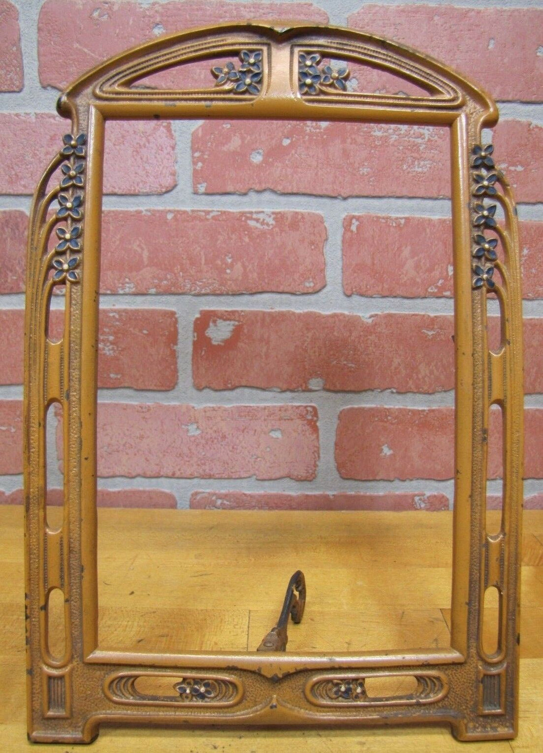 Antique Art Nouveau Flower Frame picture mirror artwork cast iron Decorative Art