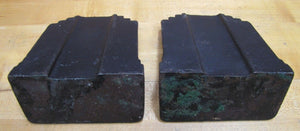 Art Deco SKYSCRAPER Stylized Geometric Cast Iron Pair Bookends Decorative Arts