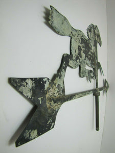 Old Folk Art Running Horse Weathervane Copper Arrow Old Grungy Weathered Paint