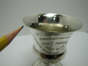 1947 FORT AMADOR GOLF CLUB WOMANS TOURNAMENT WINNER Silver Plate Trophy Award
