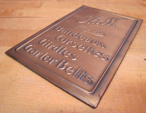 H&W BANDEAUX CORSETTES GIRDLES GARTER BELTS Antique Ad Sign W&H Newark NJ