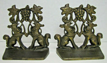 Load image into Gallery viewer, 1930 Creation Co Foxes Grapes Aesop&#39;s Fable Borzoi Wolfhounds Art Bookends
