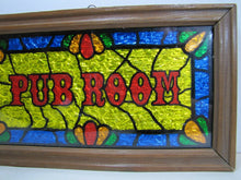 Load image into Gallery viewer, Vintage PUB ROOM Sign old framed foil bar beer liquor advertising 1960-70s era
