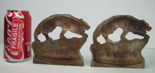 Load image into Gallery viewer, Old TIGER Prowling Crouching in Landscape Cast Iron Decorative Art Pair Bookends
