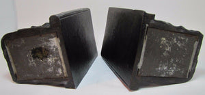 Antique Art Nouveau CHERUB CHILD FROG BUTTERFLY Bookends Decorative Art Statue
