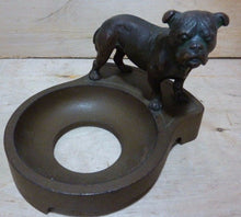 Load image into Gallery viewer, Antique Bulldog Tray cast iron bronze wash decorative art card tip coin ashtray

