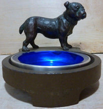 Load image into Gallery viewer, Antique Bulldog Tray cast iron bronze wash decorative art card tip coin ashtray
