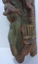 Load image into Gallery viewer, Antique Hand Carved Asian Wood Art Panel figural Dragon Bird Horse Rider ornate
