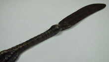 Load image into Gallery viewer, Antique BRONZE CHICKEN CLAW BIRD FOOT FEATHER Ornate Letter Opener Pager Turner
